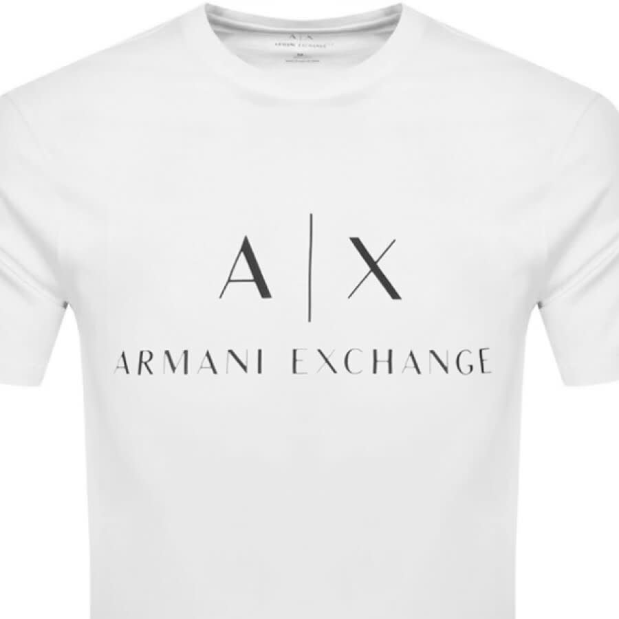 Armani Exchange Slim Crew Neck Logo T Shirt White Mainline Menswear Denmark